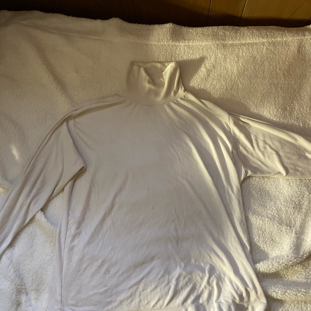 White Long Sleeve Turtle Neck
